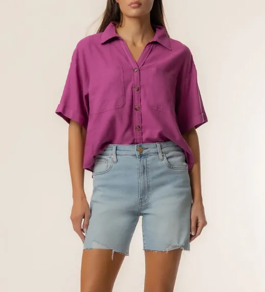 Brianna Linen Boxy Shirt 